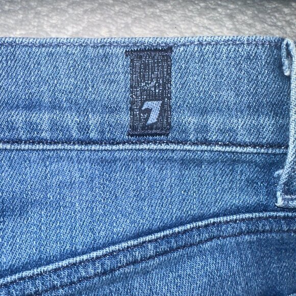 Mens' 7 (Seven) For Mankind Light Denim Slimmy Jeans - Tattered - 33/30 - Picture 10 of 13